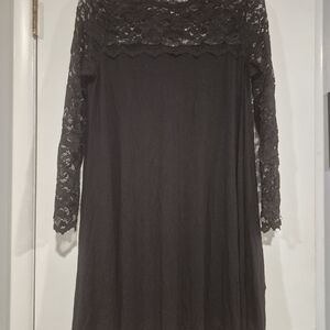 Karen Kane Elegant Black Lace Long Sleeve Dress